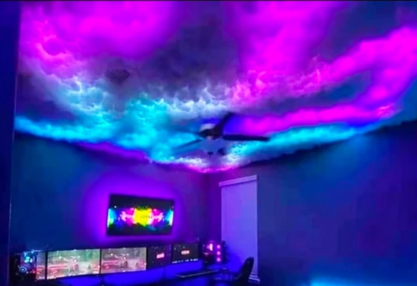 Plafond décoratif rétroéclairé en LED colorées
